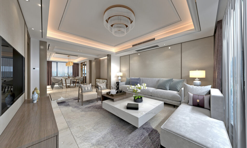 3d render. Modern living room interior.